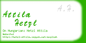 attila hetzl business card